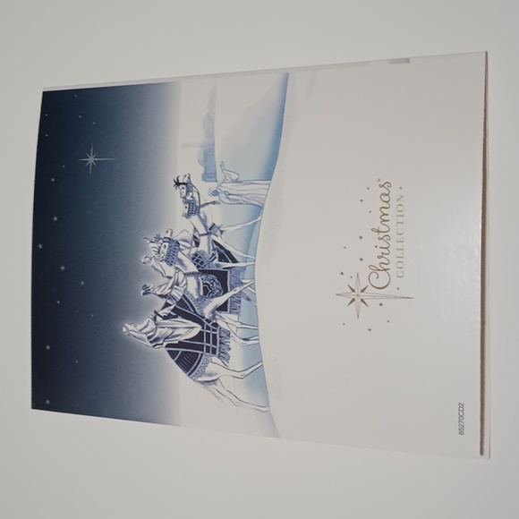 $2 Add-on Foil Wise Men Christmas Card & Envelope Silver Navy Blue - Picture 7 of 10